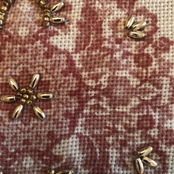 REUSABLE TOTE, Gold Beaded, Polyester, New - Picture 5 of 12